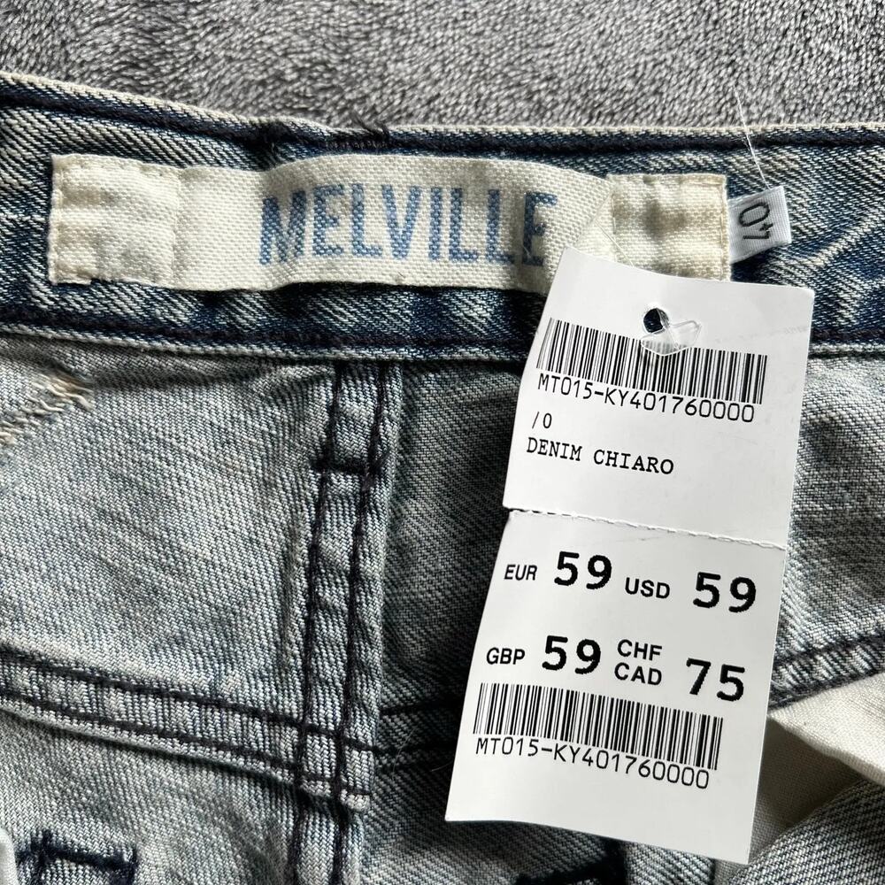 Brandy Melville Shorts Womens 26 Blue Distressed Denim Cut Off Cuffed High Waist - Picture 14 of 15